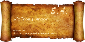 Sárosy Andor névjegykártya