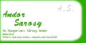 andor sarosy business card